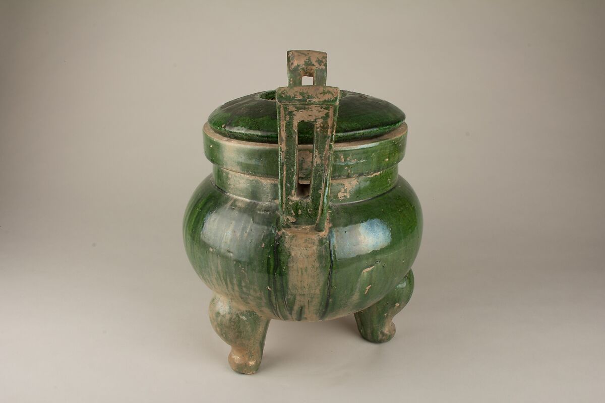 Incense Burner, Earthernware with green lead glaze, China