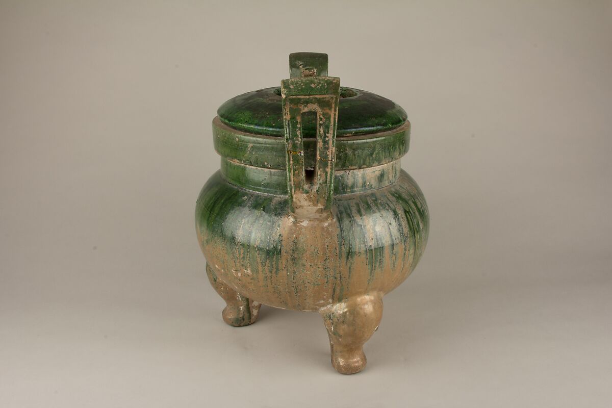 Incense Burner, Earthernware with green lead glaze, China