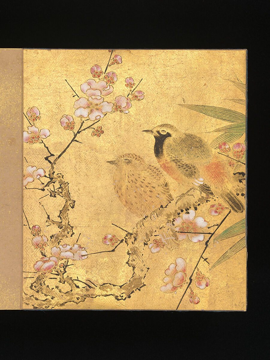 Albums of scenes from The Tale of Genji, Tosa Mitsunori (Japanese, 1583–1638), Two albums of thirty leaves; ink, red pigment, and gold on paper, Japan