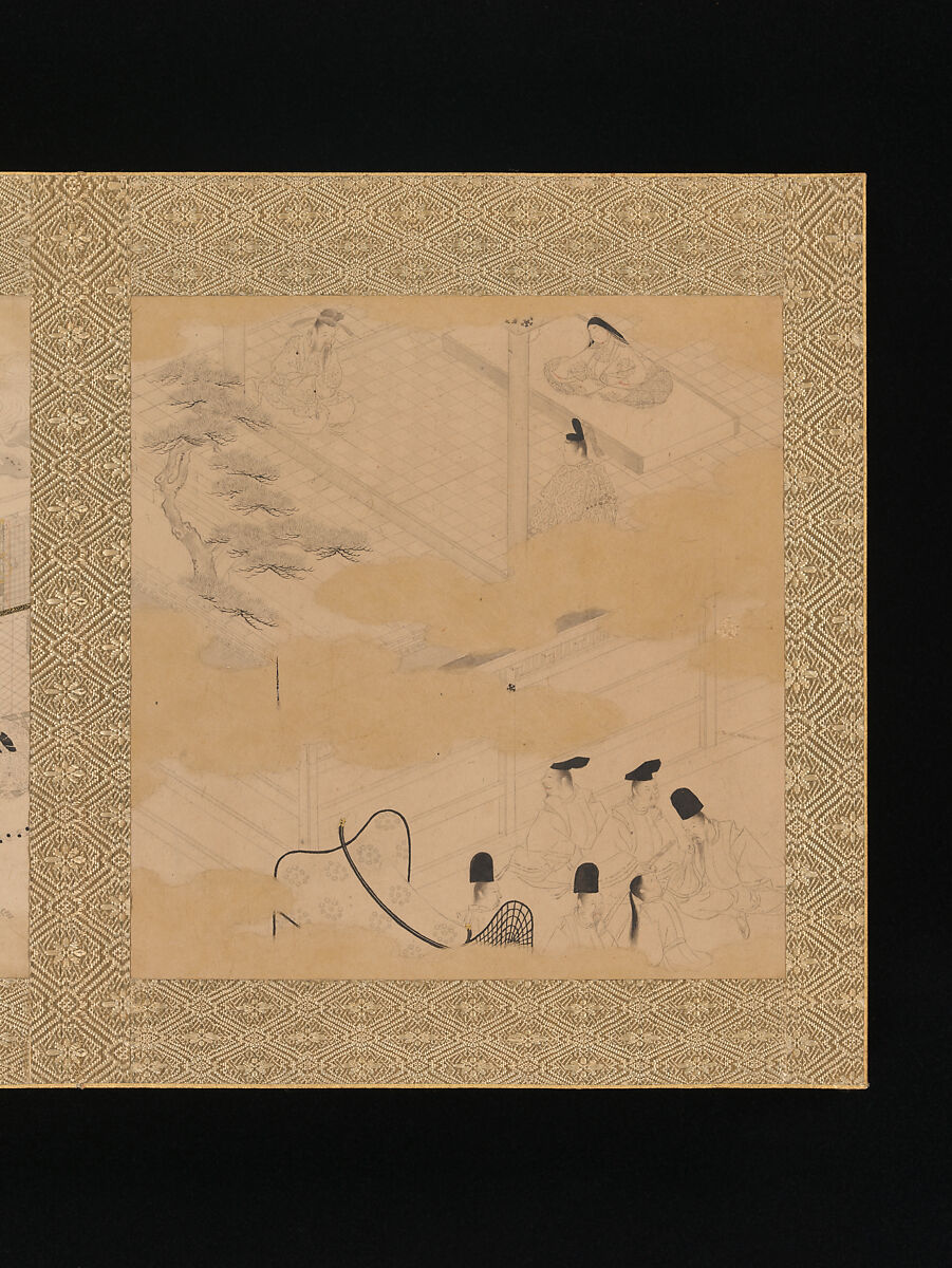Albums of scenes from The Tale of Genji, Tosa Mitsunori (Japanese, 1583–1638), Two albums of thirty leaves; ink, red pigment, and gold on paper, Japan