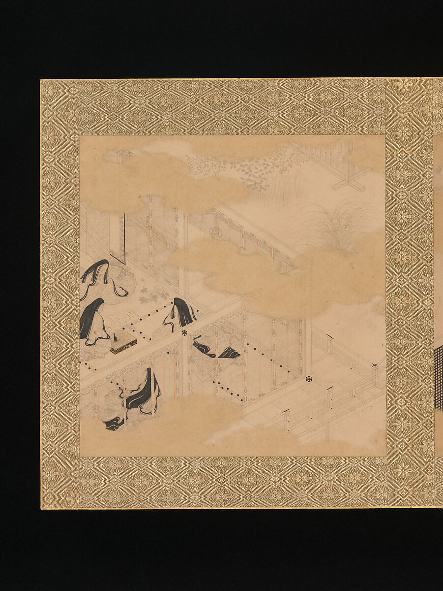 Albums of scenes from The Tale of Genji, Tosa Mitsunori (Japanese, 1583–1638), Two albums of thirty leaves; ink, red pigment, and gold on paper, Japan