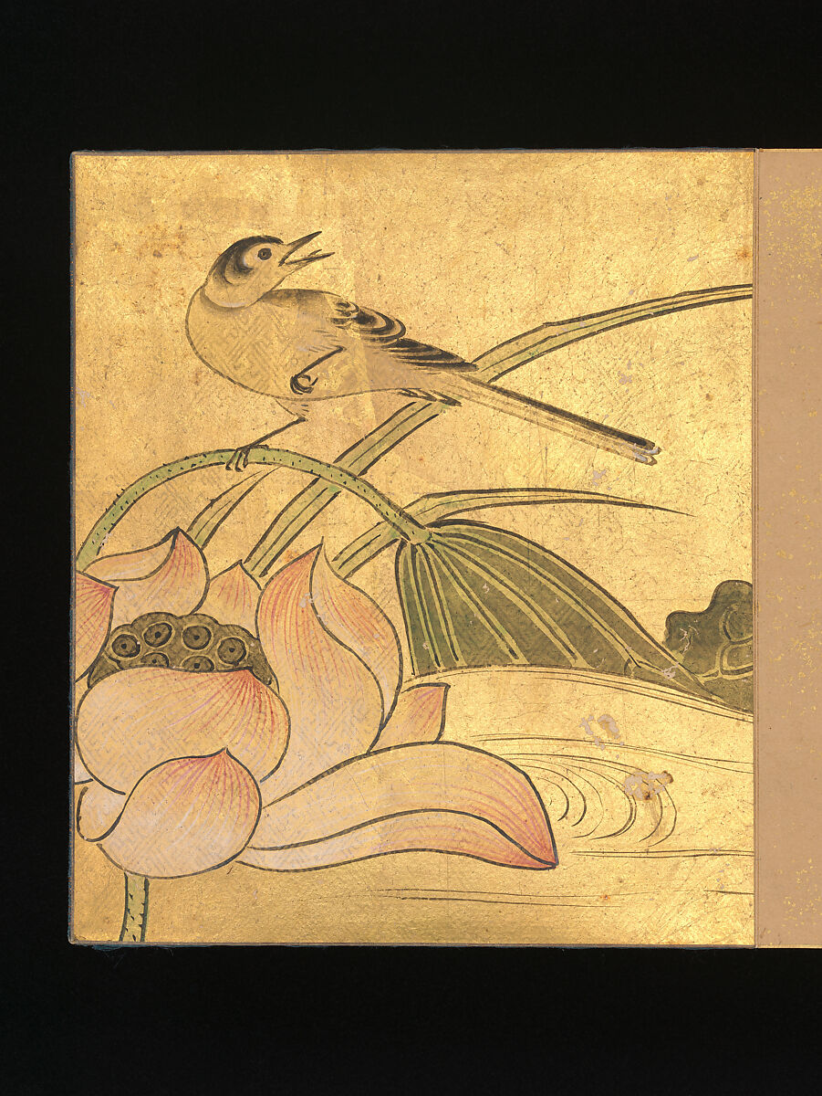 Albums of scenes from The Tale of Genji, Tosa Mitsunori (Japanese, 1583–1638), Two albums of thirty leaves; ink, red pigment, and gold on paper, Japan