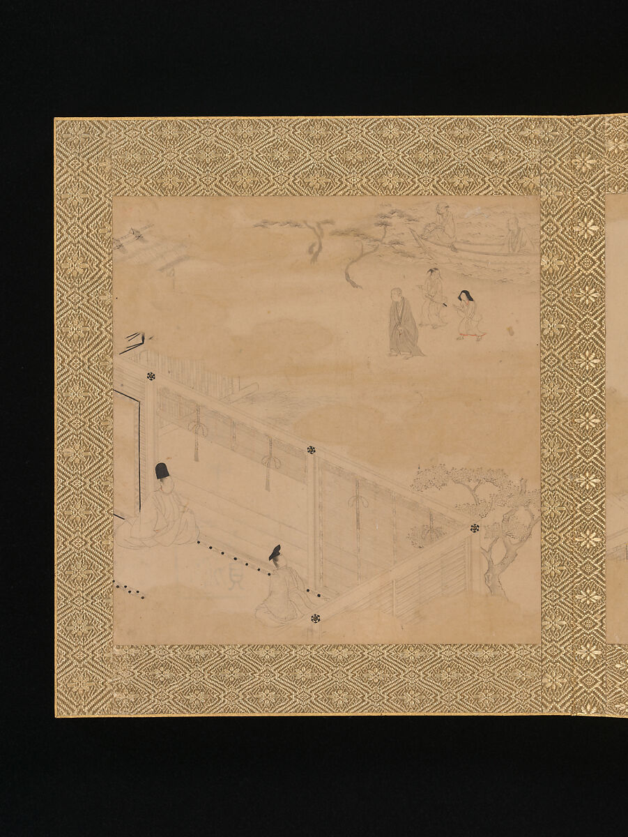 Albums of scenes from The Tale of Genji, Tosa Mitsunori (Japanese, 1583–1638), Two albums of thirty leaves; ink, red pigment, and gold on paper, Japan
