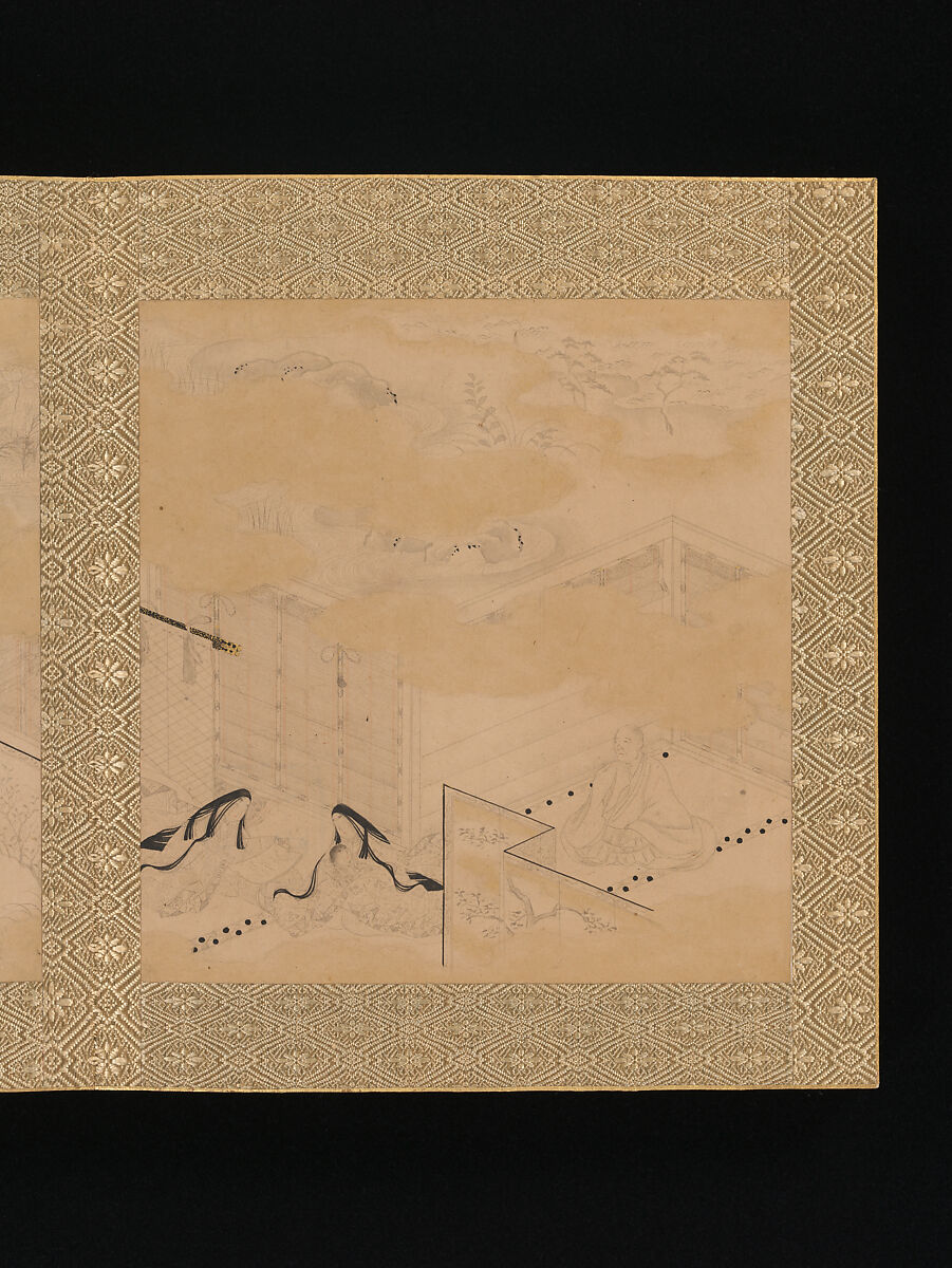 Albums of scenes from The Tale of Genji, Tosa Mitsunori (Japanese, 1583–1638), Two albums of thirty leaves; ink, red pigment, and gold on paper, Japan