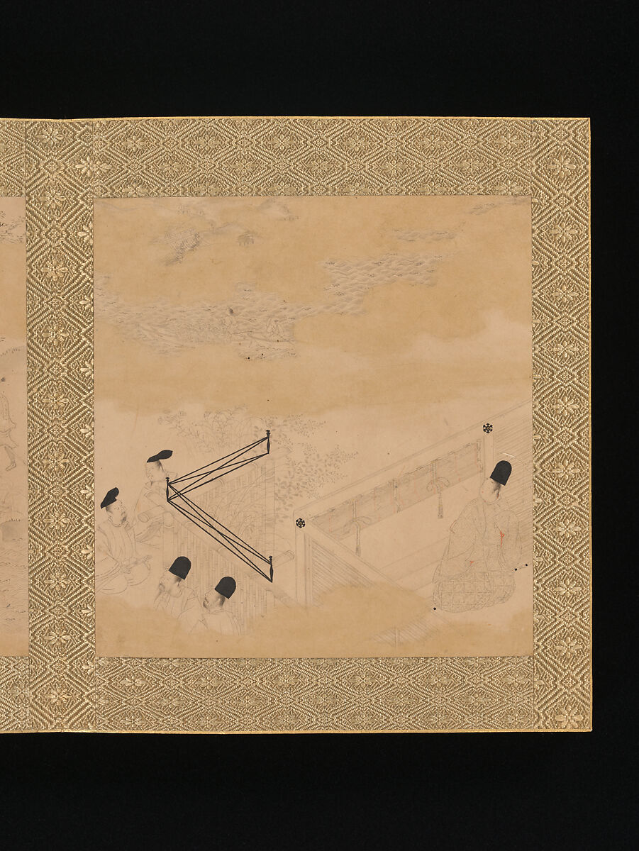 Albums of scenes from The Tale of Genji, Tosa Mitsunori (Japanese, 1583–1638), Two albums of thirty leaves; ink, red pigment, and gold on paper, Japan