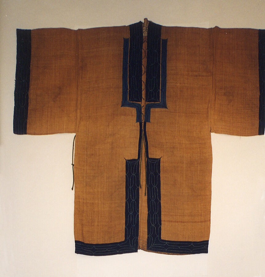 Robe, appliquéd and embroidered elm fiber, Japan (Ainu)