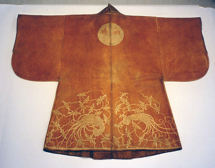 Leather Coat (Kawabaori) with Pattern of Large Shrimp, Leather, silk, Japan 