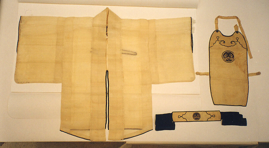 Fireman's jacket, plastron and sash, Silk, paper, Japan