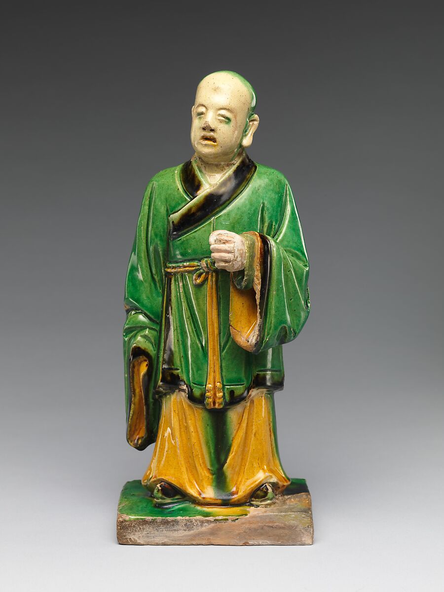 Par nirvana (death and transcendence of the Buddha) and attendant arhats, Qiao Bin (Chinese, active 1481–1507), Earthenware with polychrome glaze, China 