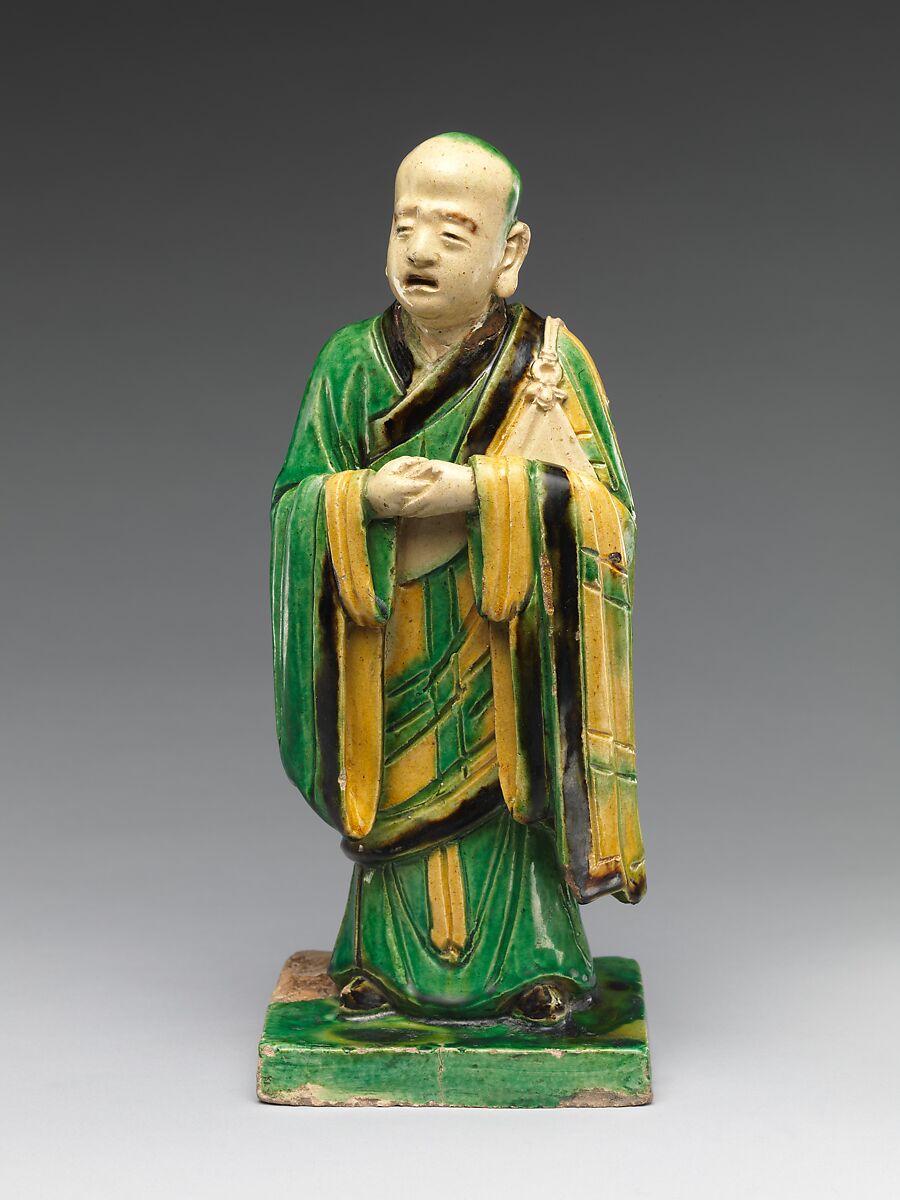 Par nirvana (death and transcendence of the Buddha) and attendant arhats, Qiao Bin (Chinese, active 1481–1507), Earthenware with polychrome glaze, China 