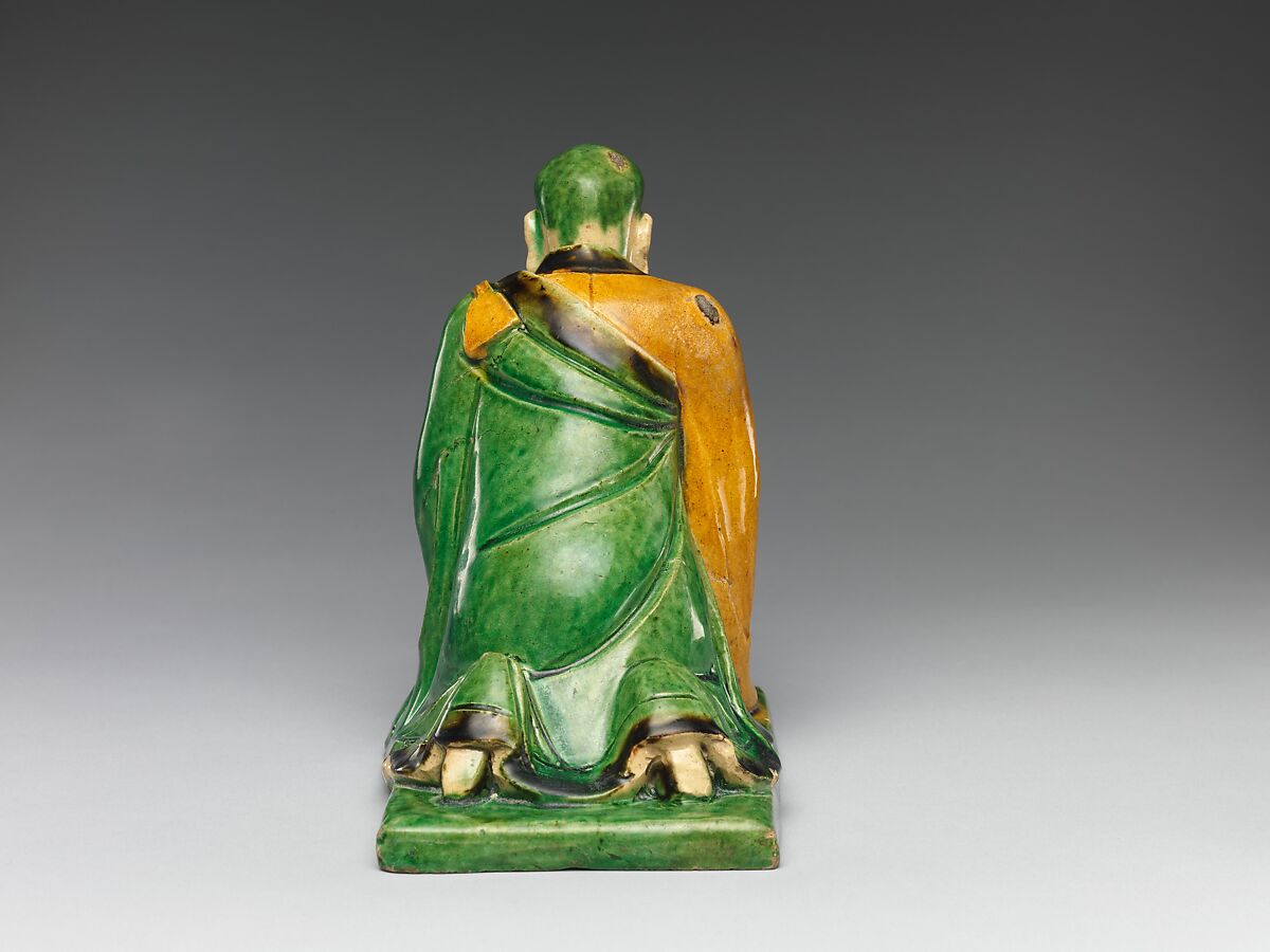 Par nirvana (death and transcendence of the Buddha) and attendant arhats, Qiao Bin (Chinese, active 1481–1507), Earthenware with polychrome glaze, China