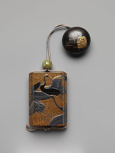 Inrō with Cranes and Pines