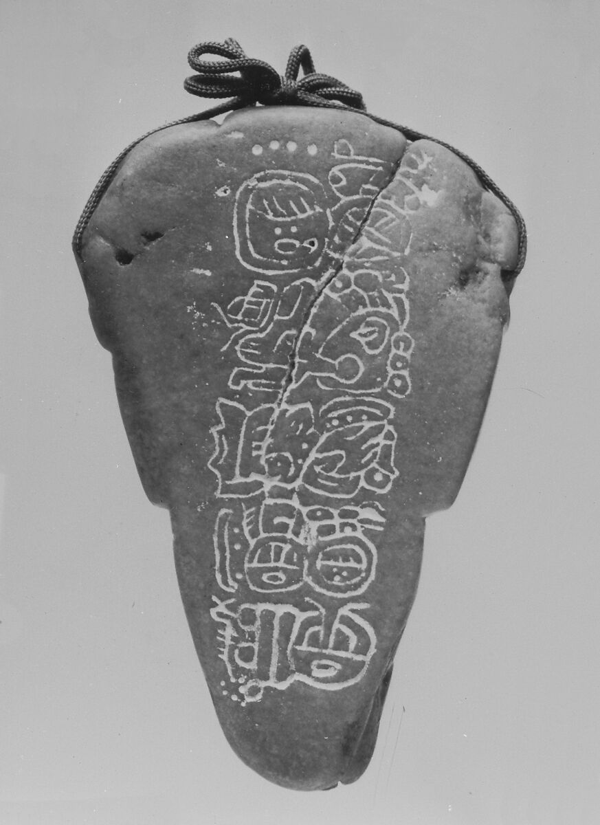 Head Pendant, Jade (jadeite), Maya (Mexico or Guatemala)