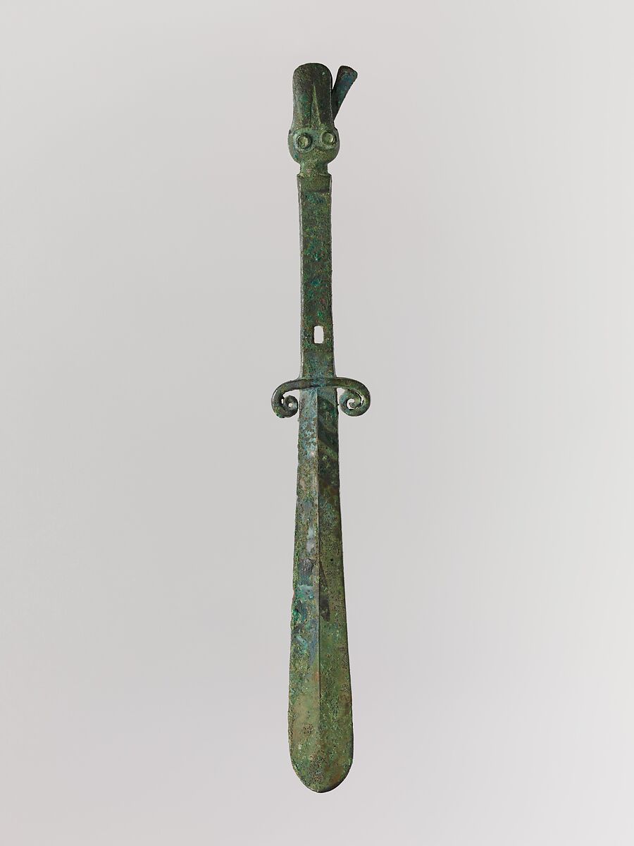 Implement with Curved Blade, Bronze, China 