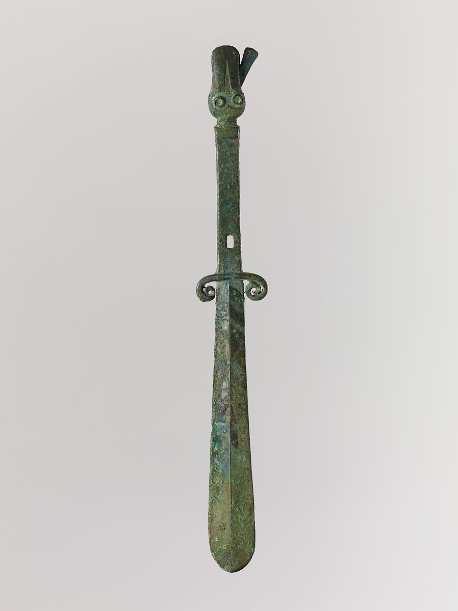 Implement with Curved Blade, Bronze, China