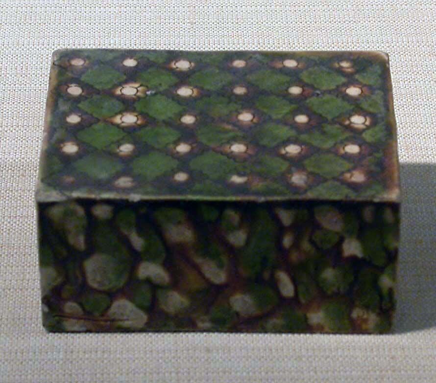 Pillow, Earthenware with three-color (sancai) glaze, China 