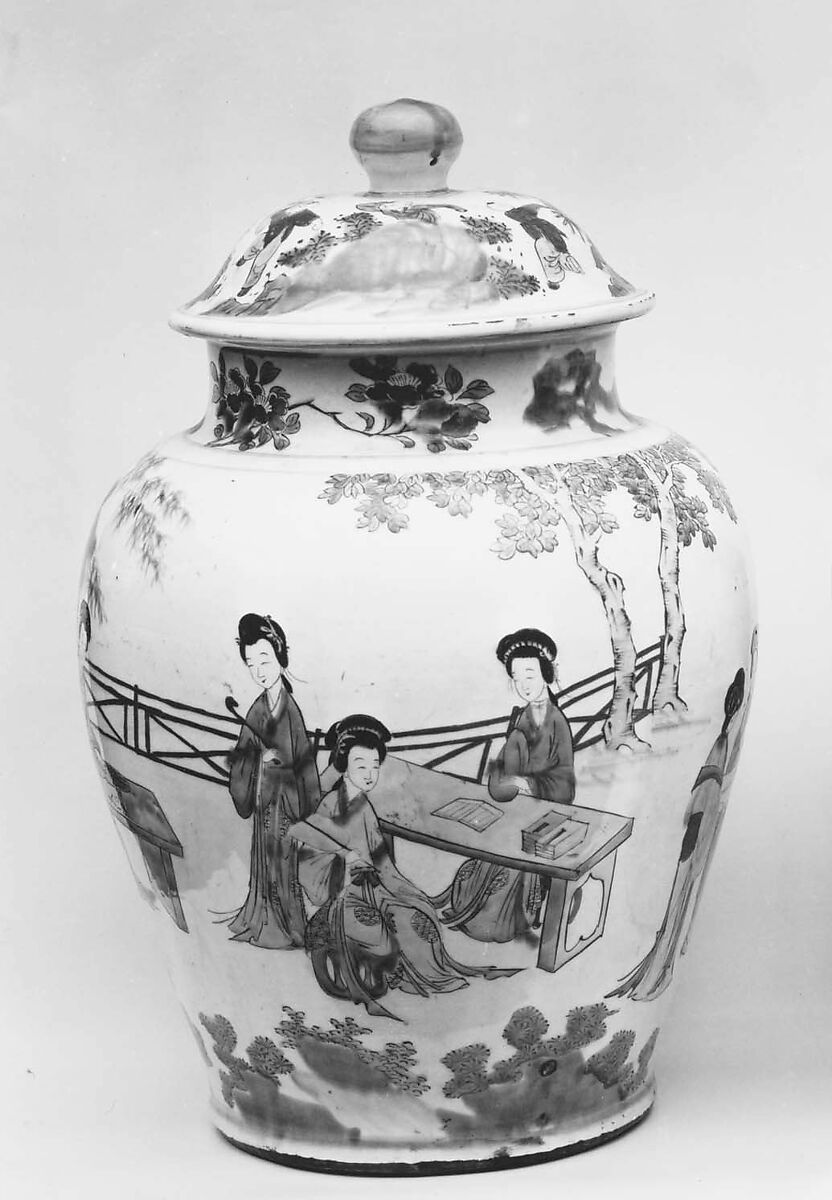 Jar with Cover (one of a pair), Porcelain, China 