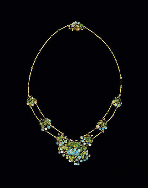 Necklace, Louis C. Tiffany (American, New York 1848–1933 New York), Opals, gold, enamel, American