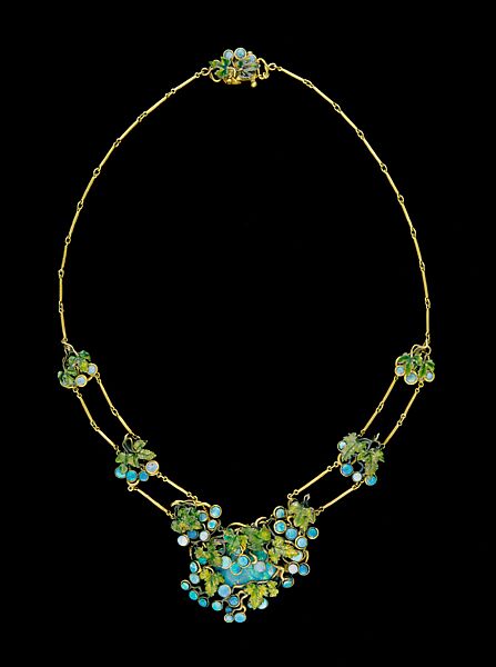 Necklace, Louis C. Tiffany (American, New York 1848–1933 New York), Opals, gold, enamel, American