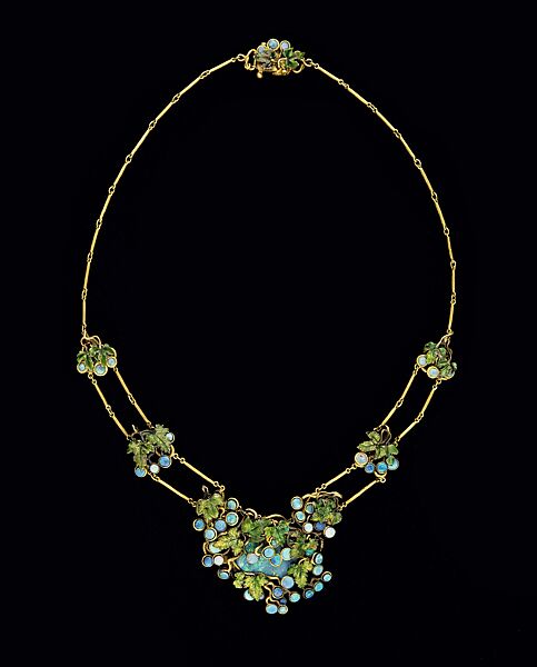 Necklace, Louis C. Tiffany (American, New York 1848–1933 New York), Opals, gold, enamel, American