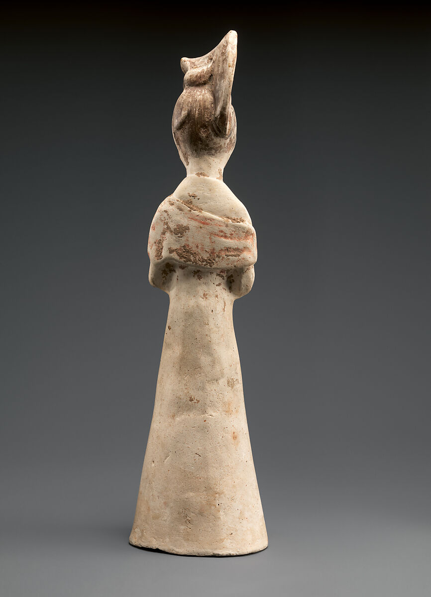 Female attendant, Earthenware with pigment, China