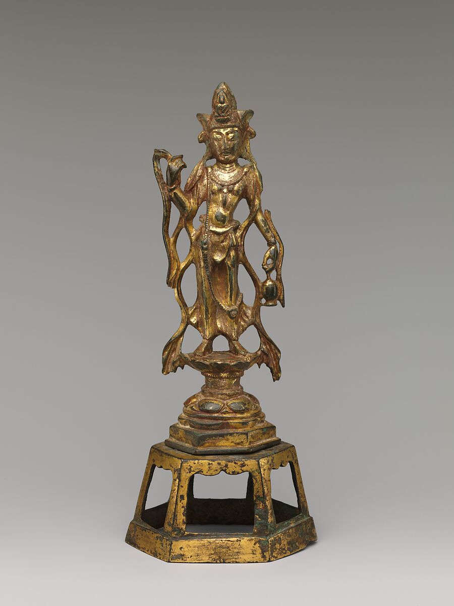 Bodhisattva Avalokiteshvara (Guanyin), Gilt bronze, China 