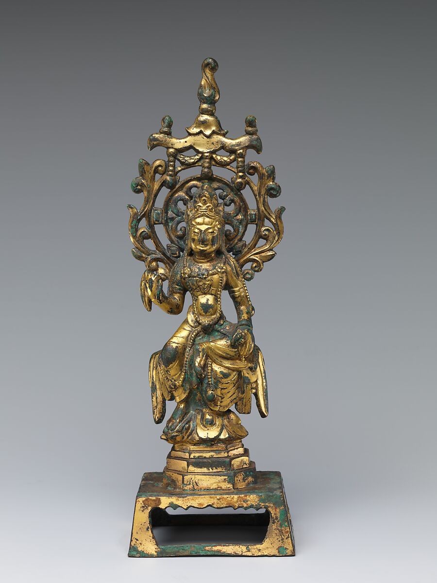 Bodhisattva Avalokiteshvara (Guanyin), Gilt bronze, China 