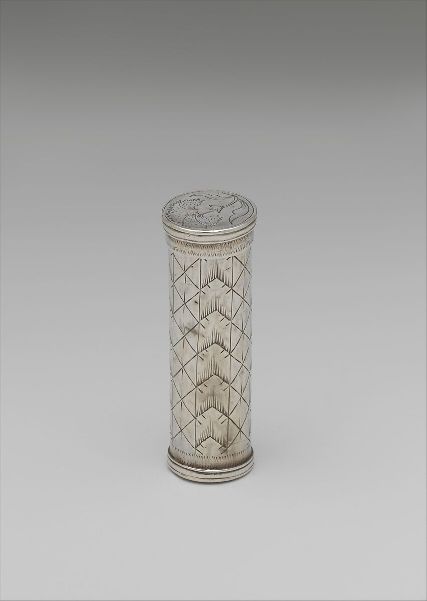 Nutmeg Grater, William Cowell Sr. (1682/83–1736), Silver, steel, American 