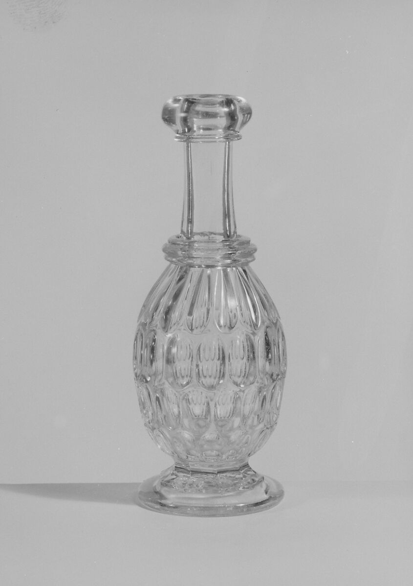 Bitters Bottle, Bakewell, Pears and Company (1836–1882), Pressed glass, American 