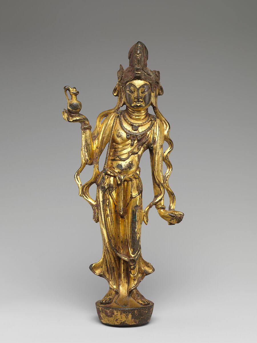 Bodhisattva Avalokiteshvara (Guanyin), Gilt bronze, China 