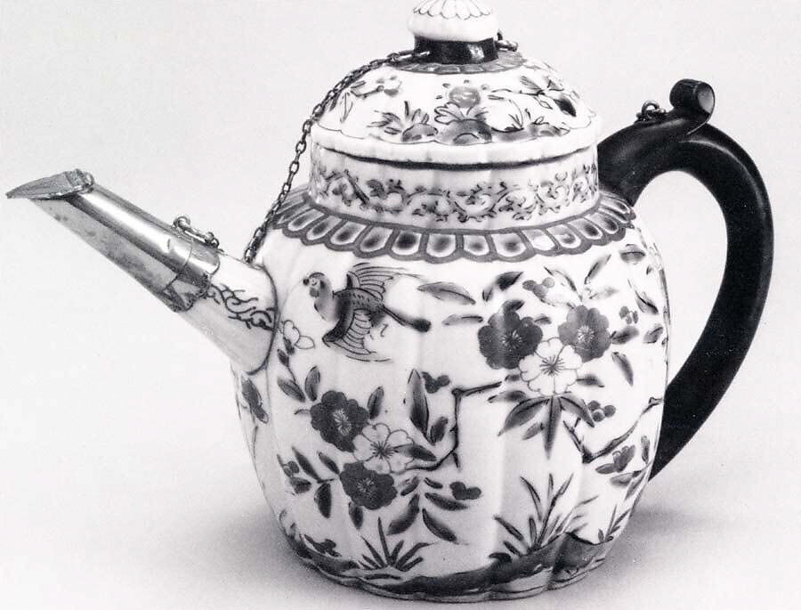 Lobed Teapot with Floral Design, Porcelain with overglaze enamels (Arita ware, Ko Imari type); European replacement spout and handle, Japan 