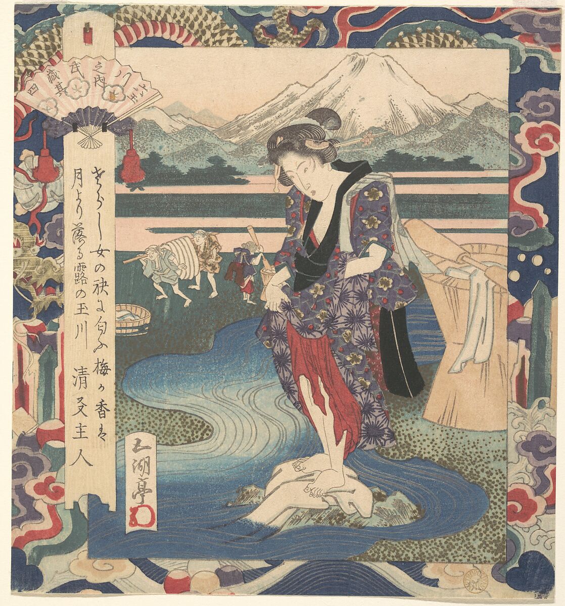 Print, Yashima Gakutei (Japanese, 1786?–1868), Woodblock print (surimono); ink and color on paper, Japan 