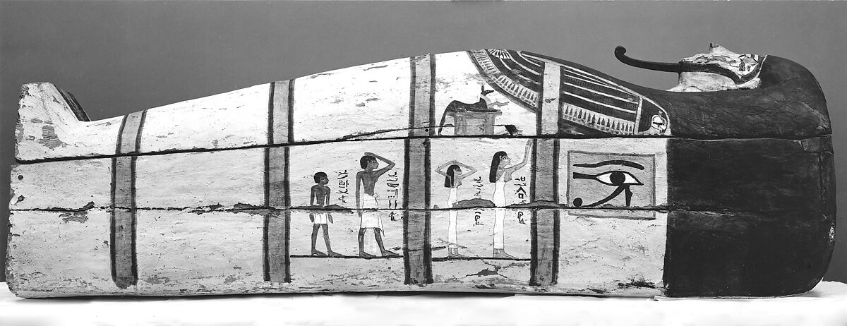 Coffin of Ahmose, Sycomore wood, stucco, paint