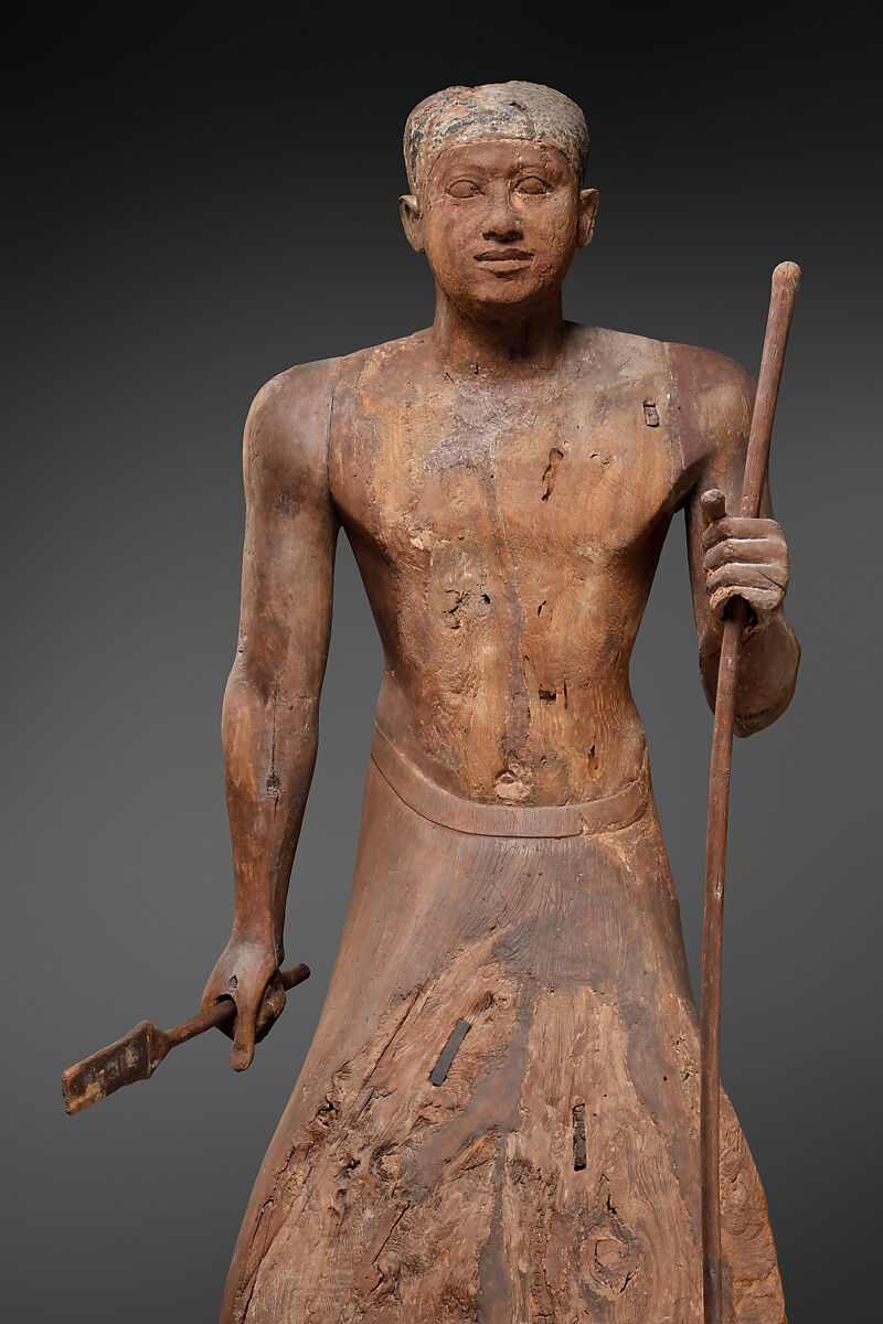 The Statue of the Official Mitry, Acacia, gesso, paint