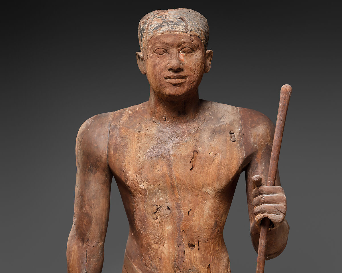 The Statue of the Official Mitry, Acacia, gesso, paint