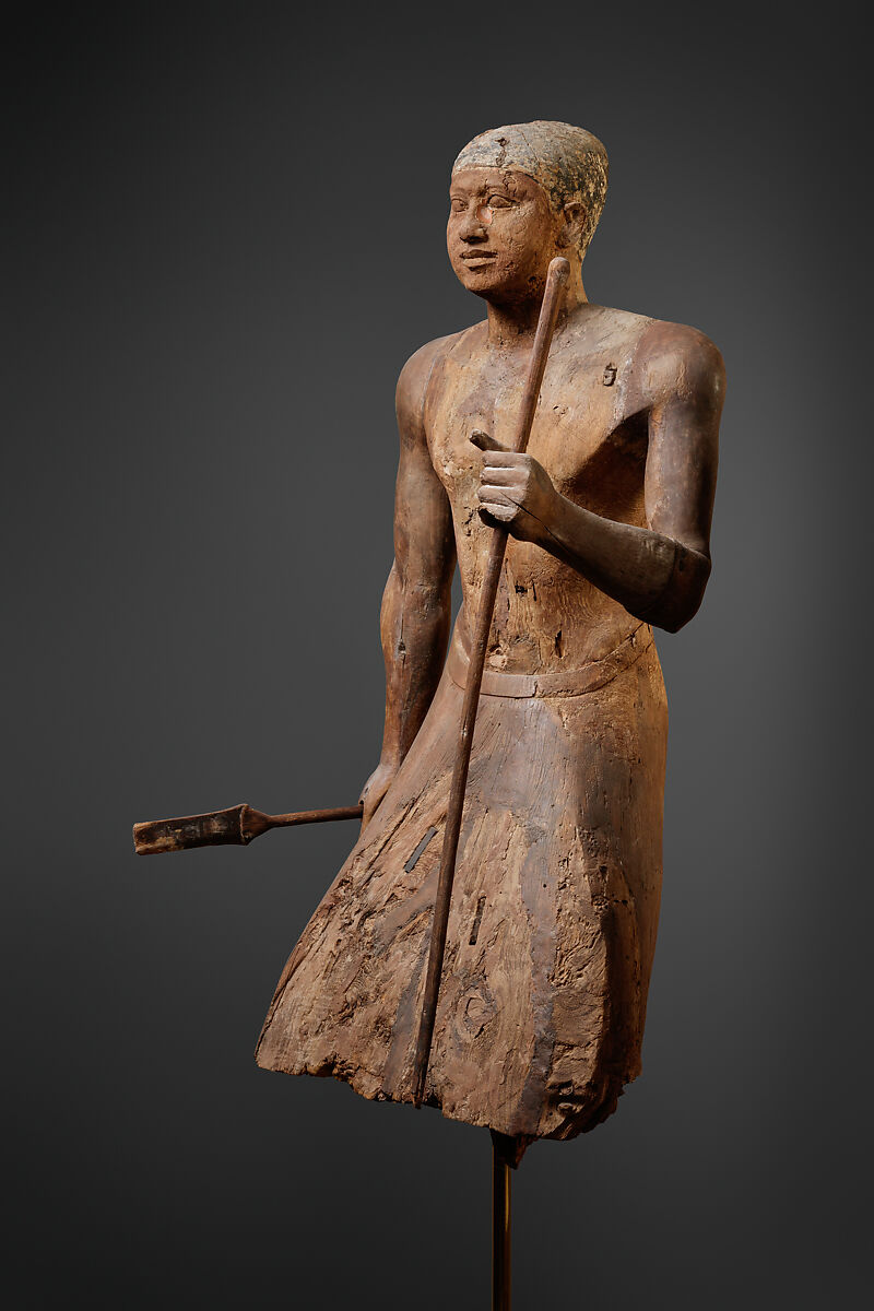 The Statue of the Official Mitry, Acacia, gesso, paint