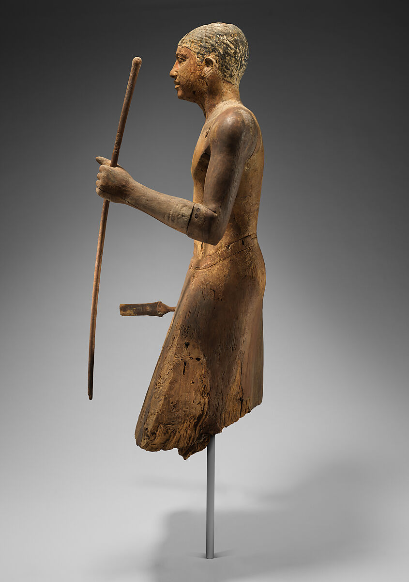 The Statue of the Official Mitry, Acacia, gesso, paint