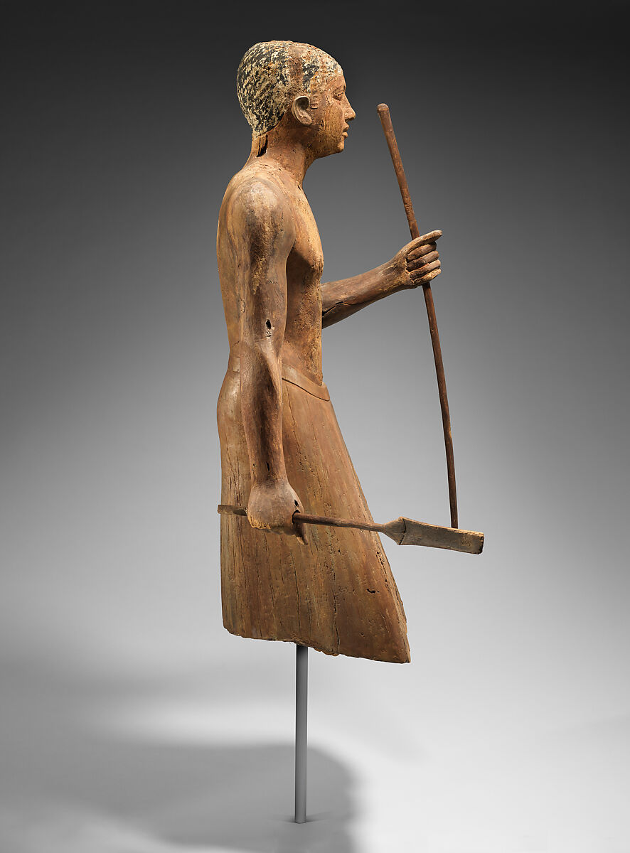 The Statue of the Official Mitry, Acacia, gesso, paint