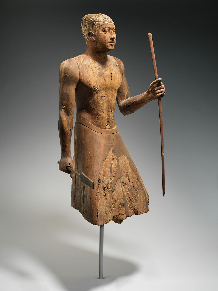 The Statue of the Official Mitry, Acacia, gesso, paint