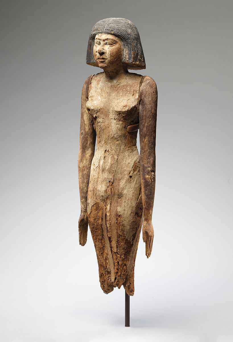 Standing statue of Mitry's wife, Acacia, gesso, paint
