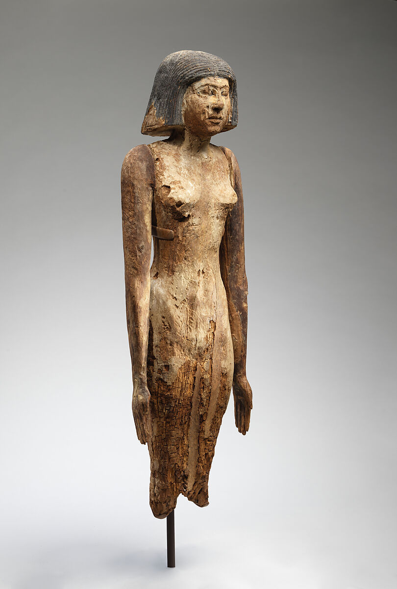 Standing statue of Mitry's wife, Acacia, gesso, paint