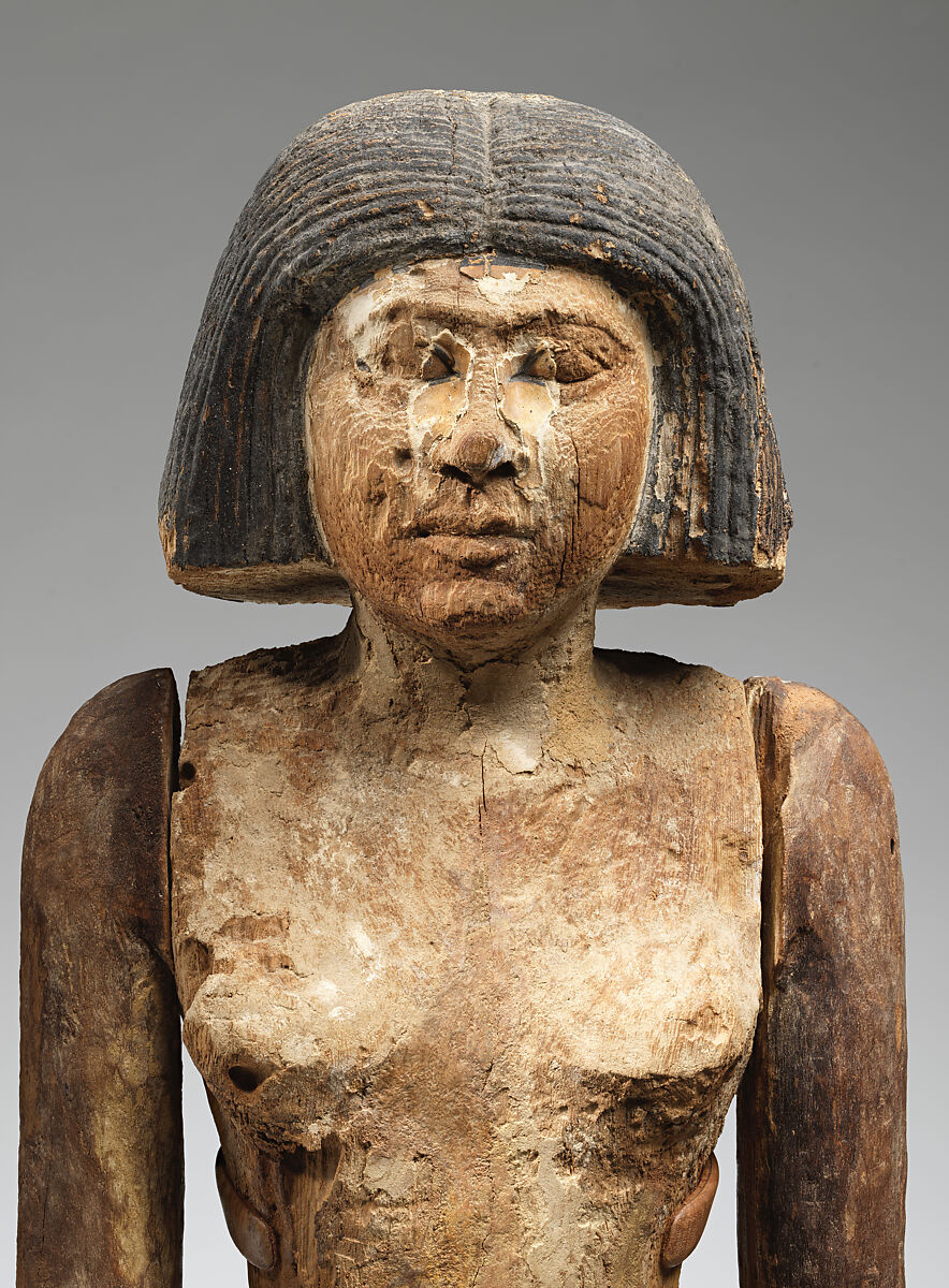 Standing statue of Mitry's wife, Acacia, gesso, paint