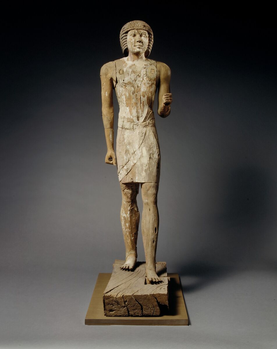 Standing statue of Kaemsenu (?), Wood, gesso, paint 