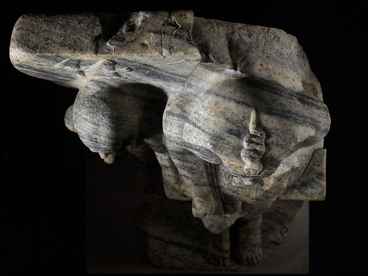 King Sahure Accompanied by a Divine Figure, Gneiss