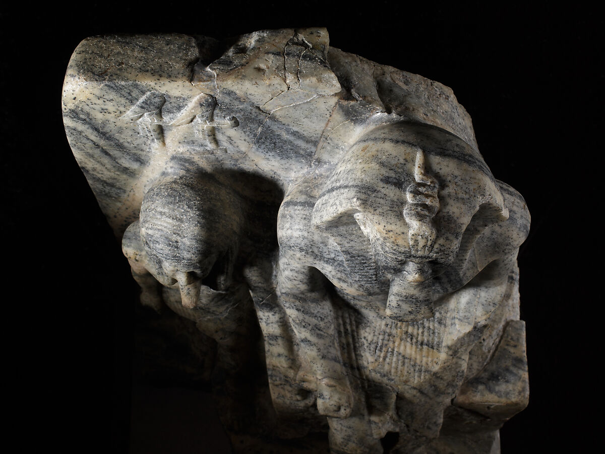 King Sahure Accompanied by a Divine Figure, Gneiss