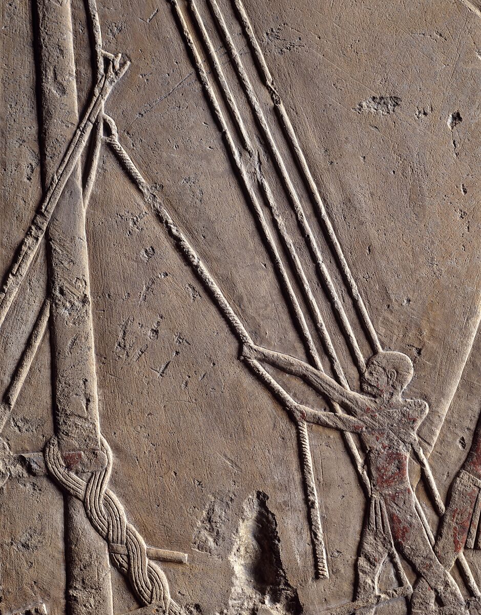 Relief Fragment with a Ship Under Sail, Limestone, paint traces