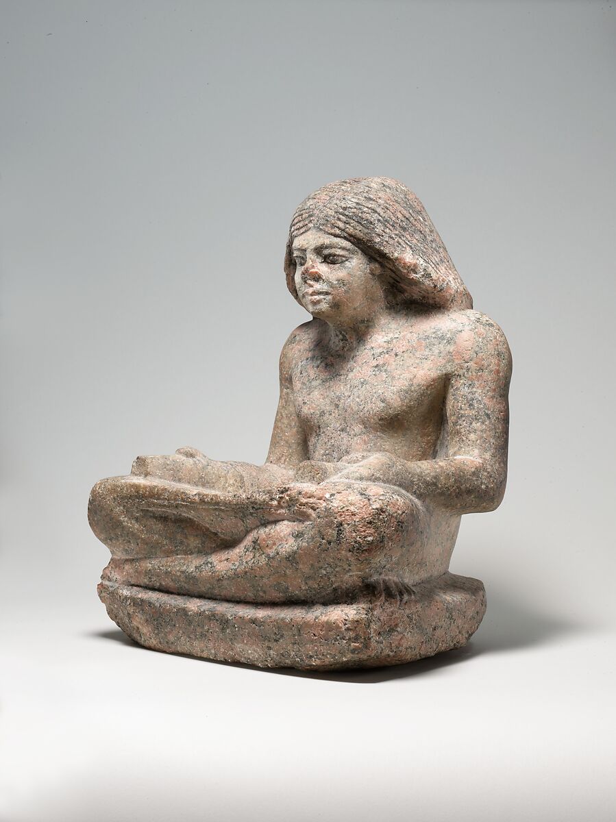 Nikare as a scribe, Granite, paint