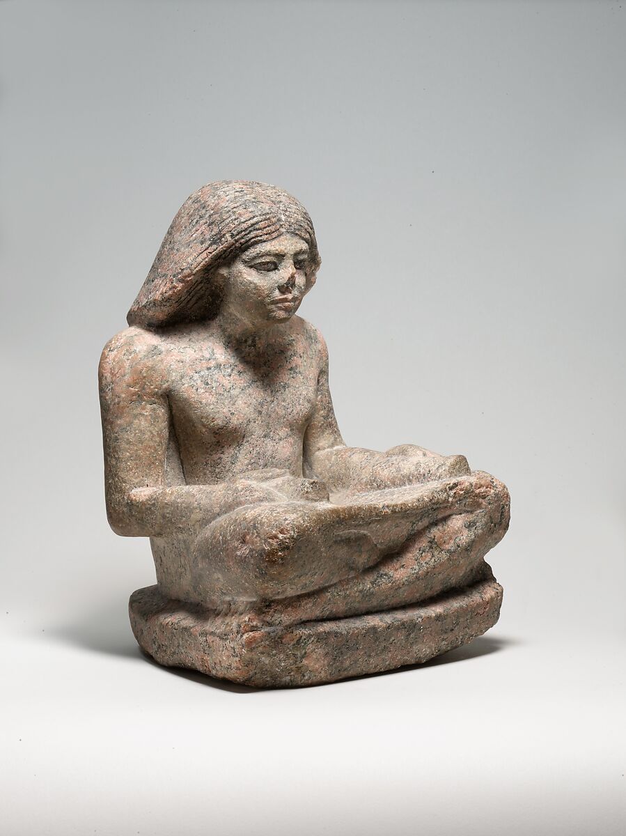 Nikare as a scribe, Granite, paint