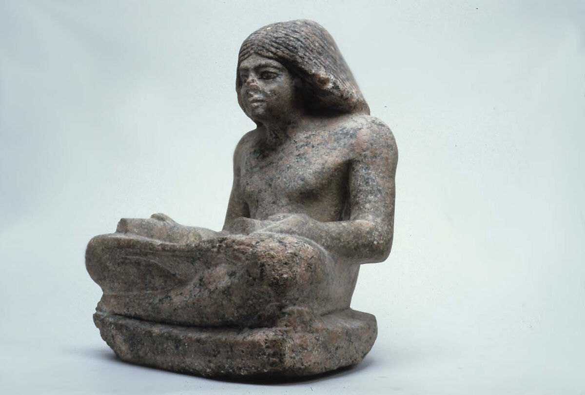 Nikare as a scribe, Granite, paint