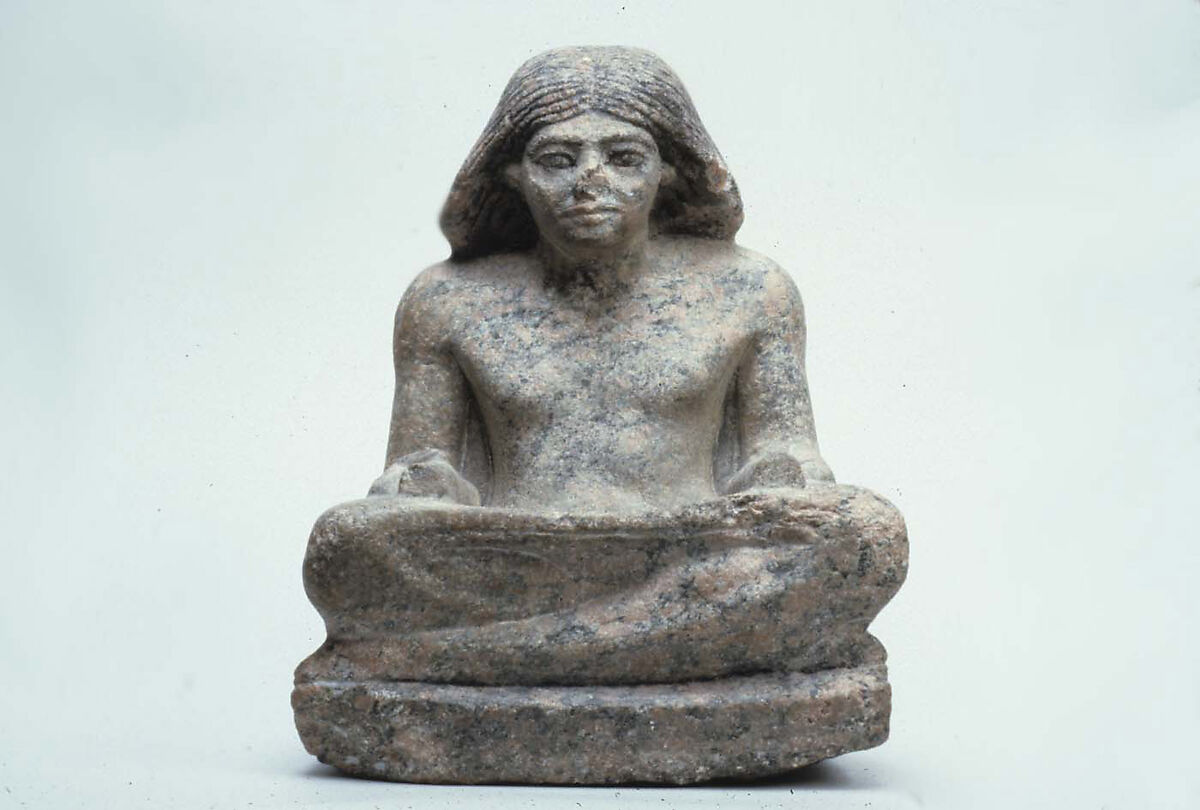 Nikare as a scribe, Granite, paint